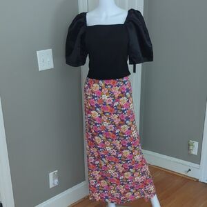 Floral Black Women's Skirt